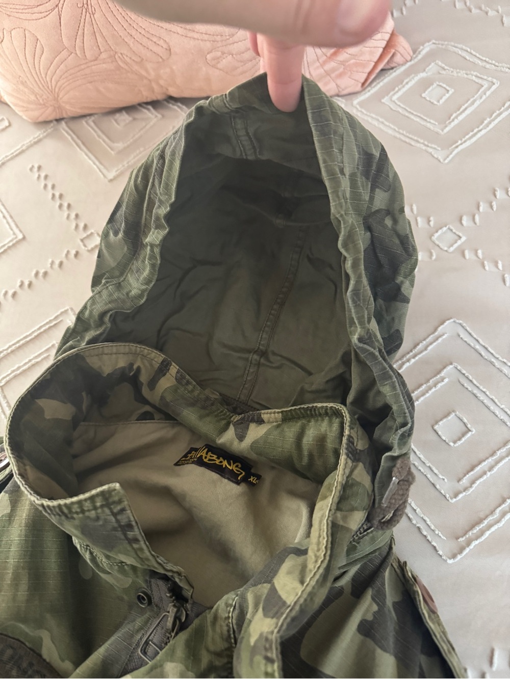 Billabong Camo M-65 Military Field Jacket XL Utility Cargo Oversized Streetwear - Picture 14 of 16